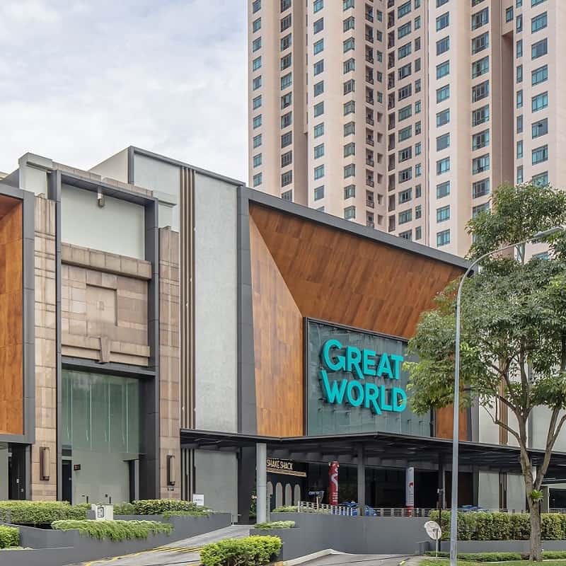 Boutique shopping at Great World City near River Valley residences.